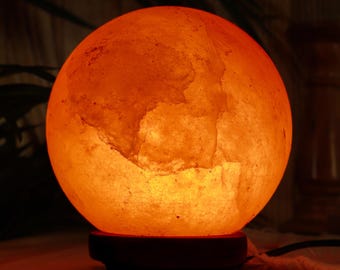 Himalayan Pink Salt Lamp Globe, Dimming Ambiance Light
