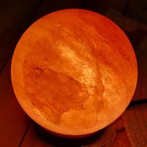 Himalayan Pink Salt Lamp Globe, Dimming Ambiance Light image 5
