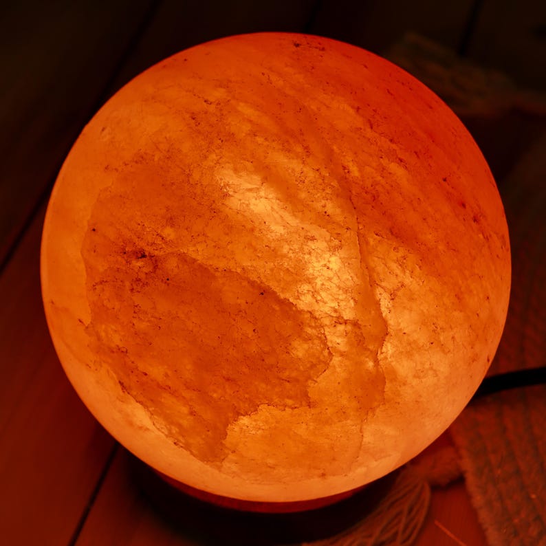 Himalayan Pink Salt Lamp Globe, Dimming Ambiance Light image 5