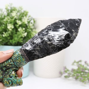 Black Obsidian Decoration Point | Black Obsidian Protecting Gemstone | Black Obsidian Crystal