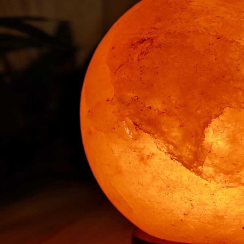 Himalayan Pink Salt Lamp Globe, Dimming Ambiance Light image 6