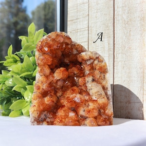 Extra-Large Grade A Citrine Base Cut, Citrine Druzy Cluster, Crystal Stand Up, Ethically Sourced - PICK YOUR OWN