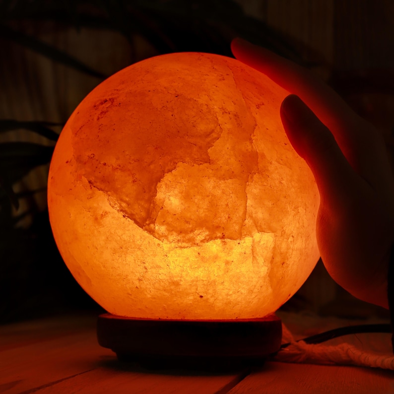 Himalayan Pink Salt Lamp Globe, Dimming Ambiance Light image 7