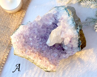 Amethyst With Calcite Infusion, Intuition and Creativity, Crown Chakra, Ethically Sourced - PICK YOUR OWN