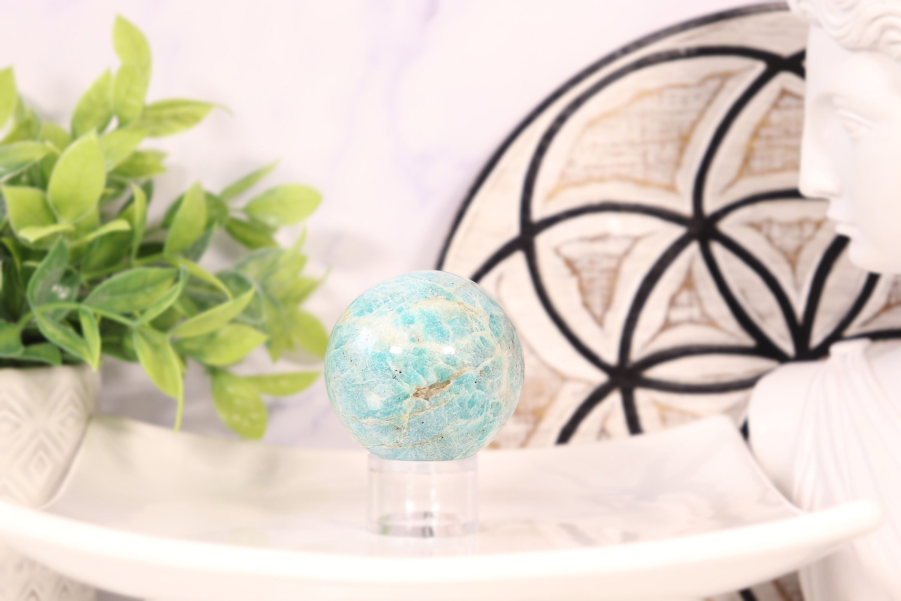 Shimmery Amazonite Spheres, Natural Gemstone, Pick your Stone