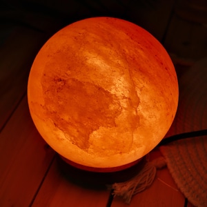 Himalayan Pink Salt Lamp Globe, Dimming Ambiance Light image 8
