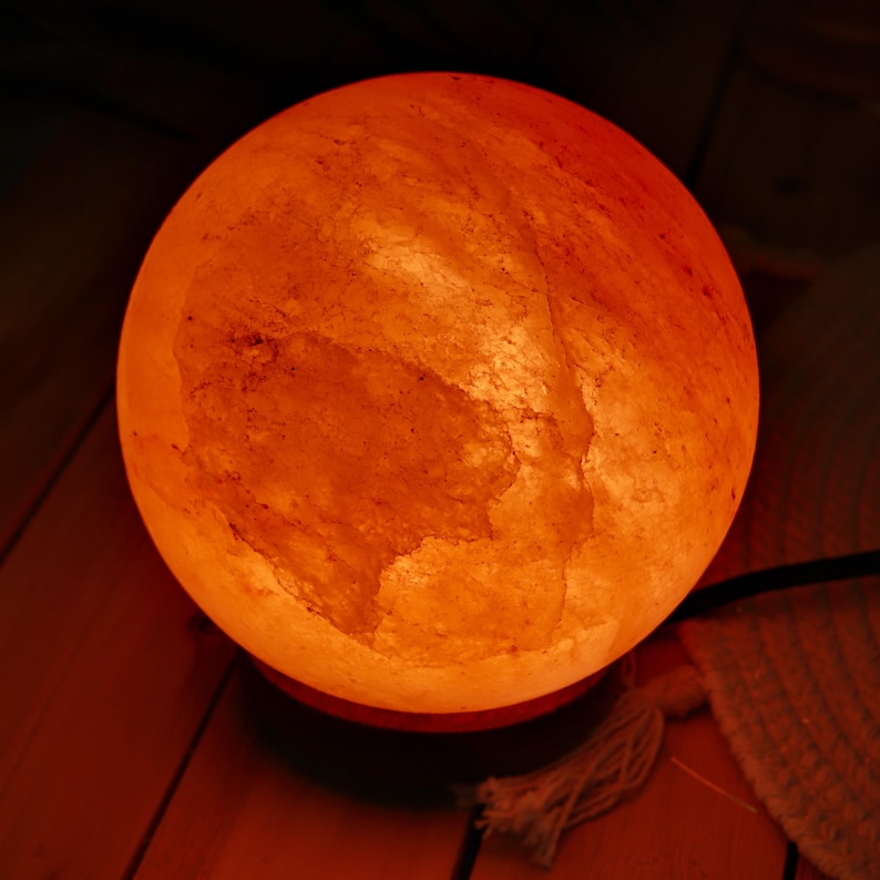 Himalayan Pink Salt Lamp Globe, Dimming Ambiance Light image 8