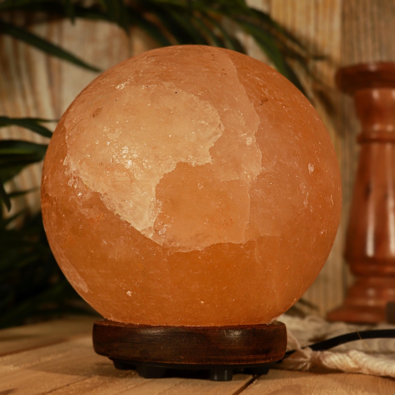 Himalayan Pink Salt Lamp Globe, Dimming Ambiance Light image 3