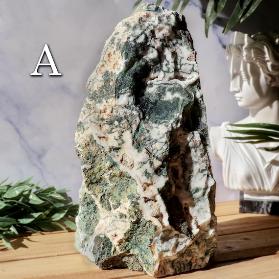 Tree Agate Decor Crystal, Ethically Sourced, Calming, Grounding Energy, Nature-Inspired Boho Decor Gift