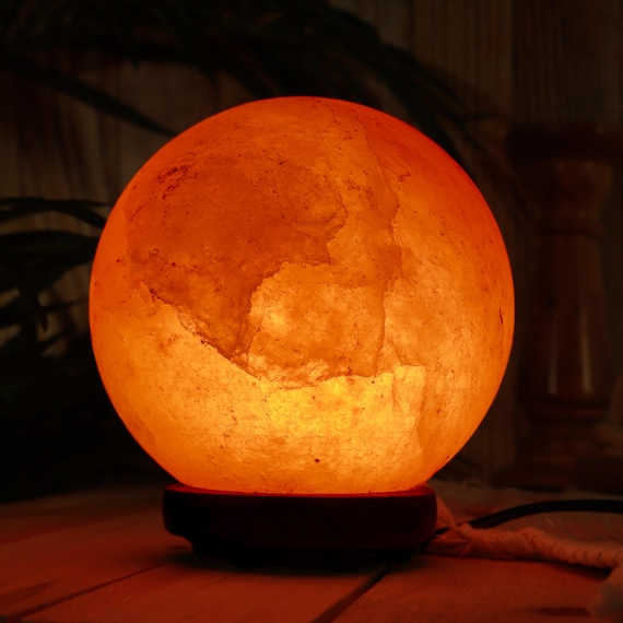 Himalayan Pink Salt Lamp Globe, Dimming Ambiance Light