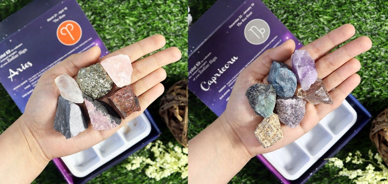 Zodiac Crystal Kit, Crystal Set for Astrology Star Signs, Perfect ...