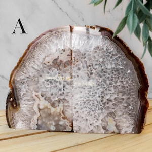 Natural Agate Bookends, Brown Bookends, Spiritual Home Decor, Ethically Sourced - PICK YOUR OWN