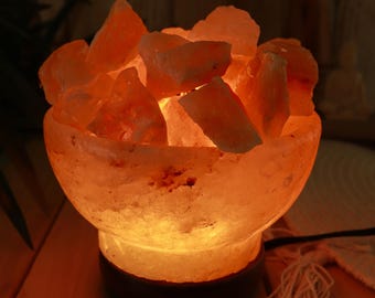 Himalayan Salt Lamp Fire Bowl, Dimming Table Lamp, Home Decor