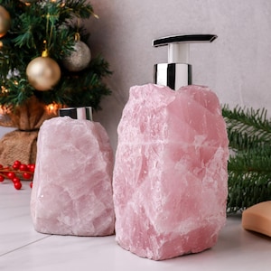 Crystal Soap Dispenser and Diffuser Set, Rose Quartz and Sodalite Home Decor, Christmas Gift Set, Essential Oils, Ethically Sourced