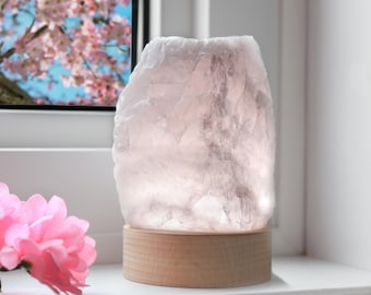 Rose Quartz Lamp, Cozy Home Decor, Mother’s Day Gift, Ethically Sourced, Crystal Lamp, LED Lamp, Crystal of Love, Crystal Night Light