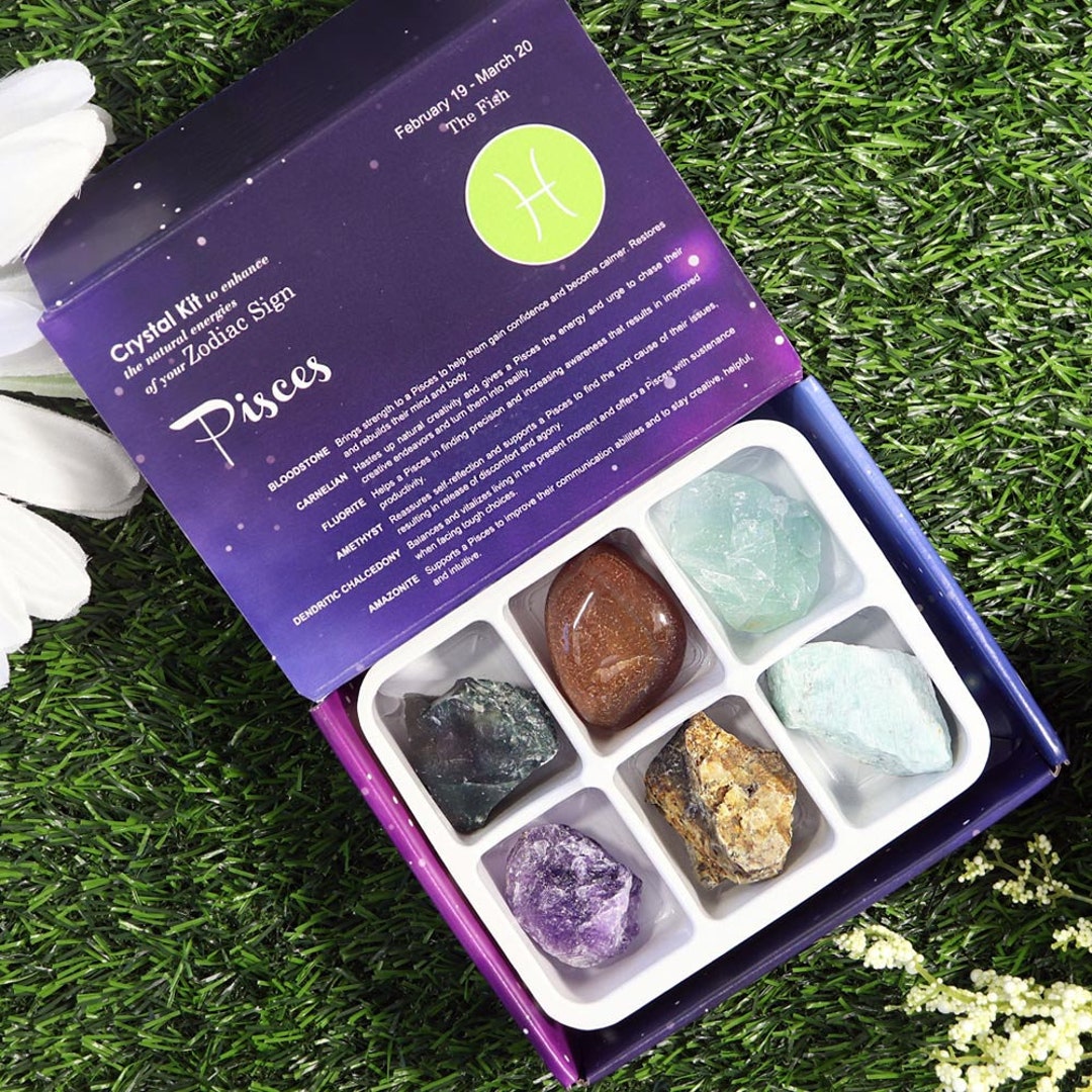 Pisces Zodiac Crystal Kit, Crystal Set for Birthday, Horoscope ...