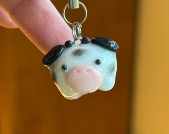 TIENDA LIMITADA / Charm de vaca miniatura / Charm de arcilla lindo / Charm de animal / Charm kawaii / Charm cottagecore / Charm de bolso / De vuelta al cole