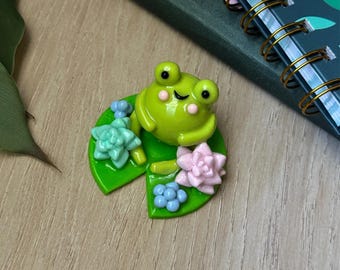 CAÍDA LIMITADA / Rana de escritorio / Bonita decoración de escritorio / Figura de arcilla polimérica