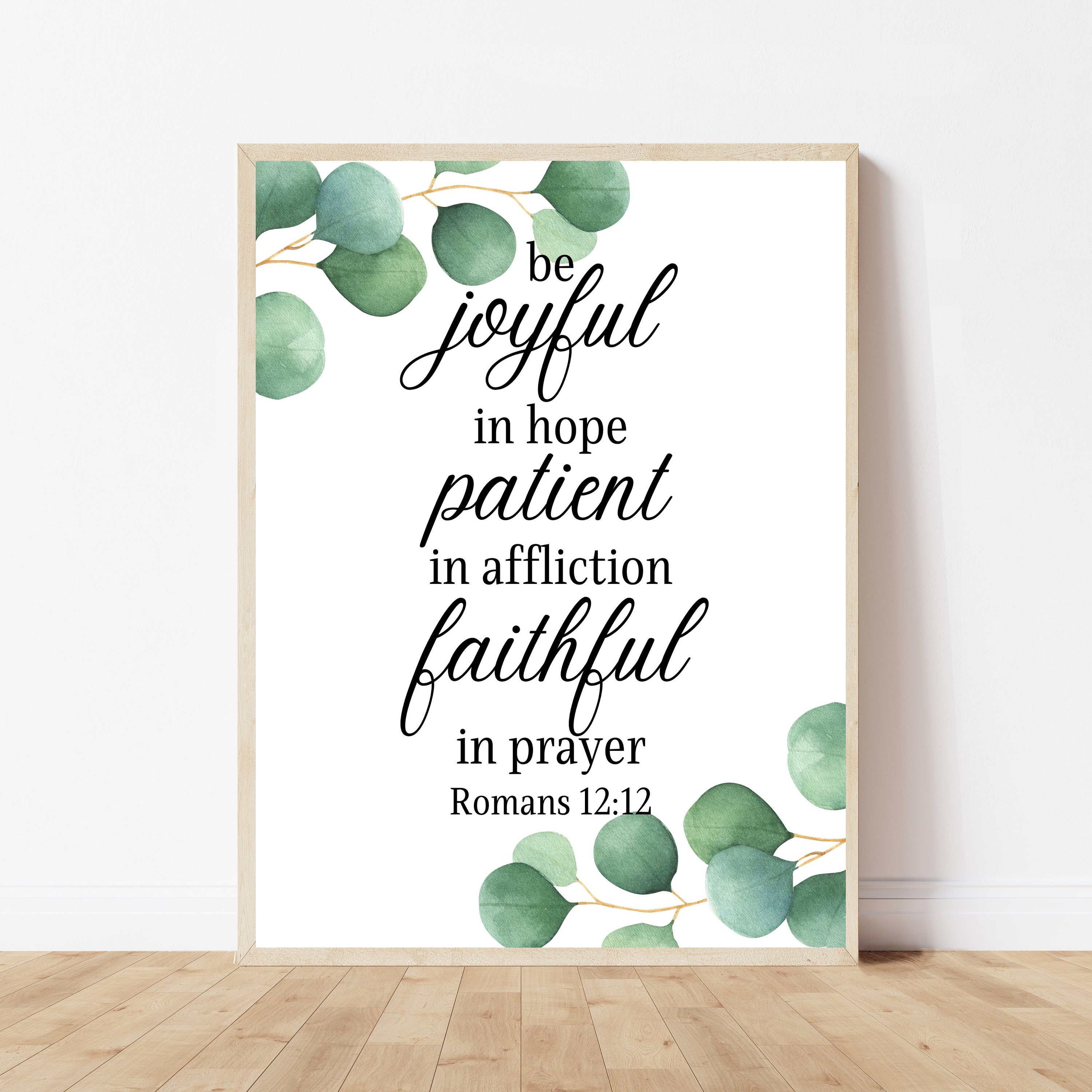 Romans 12:12 Sign Printable Scripture Wall Art Inspirational - Etsy