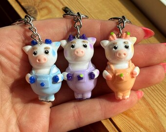 TIENDA LIMITADA / Llavero de Vaca de Frutas / Lindo Charm de Arcilla / Charm Miniatura / Charm Kawaii / Charm Cottagecore / Charm para Bolso / Llaveros de Mejores Amigos