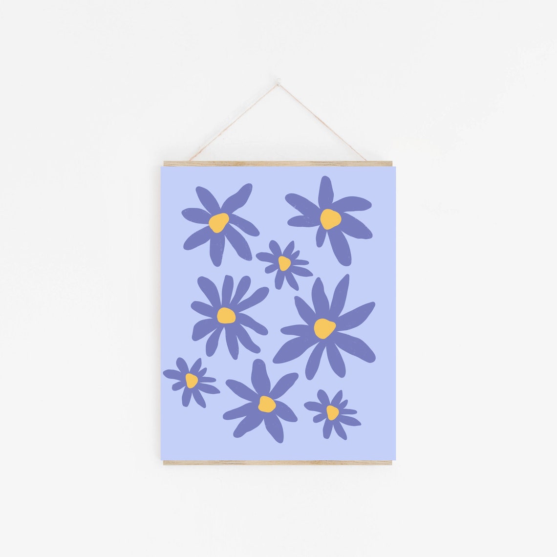 Purple Flowers Printable, Modern Wall Art, Colorful Wall Poster ...