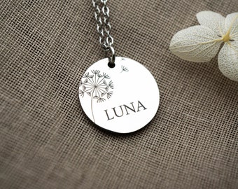 Personalized Necklace | Custom engraving | Personalized Gift | Engraving Plates | wedding | love | 18mm | silver | stainless steel