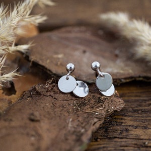 Plättchen Ohrringe • Zierliche Ohrringe • Silber Ohrringe • Ohrstecker Silber • Minimalistische Ohrringe