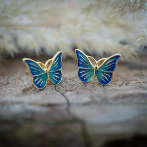 Schmetterling Ohrringe | 925 Silber Ohrringe |  Ohrstecker Silber