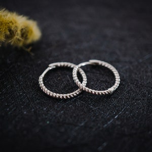 Silver hoop earrings | Twisted hoop earrings | Earrings silver 925