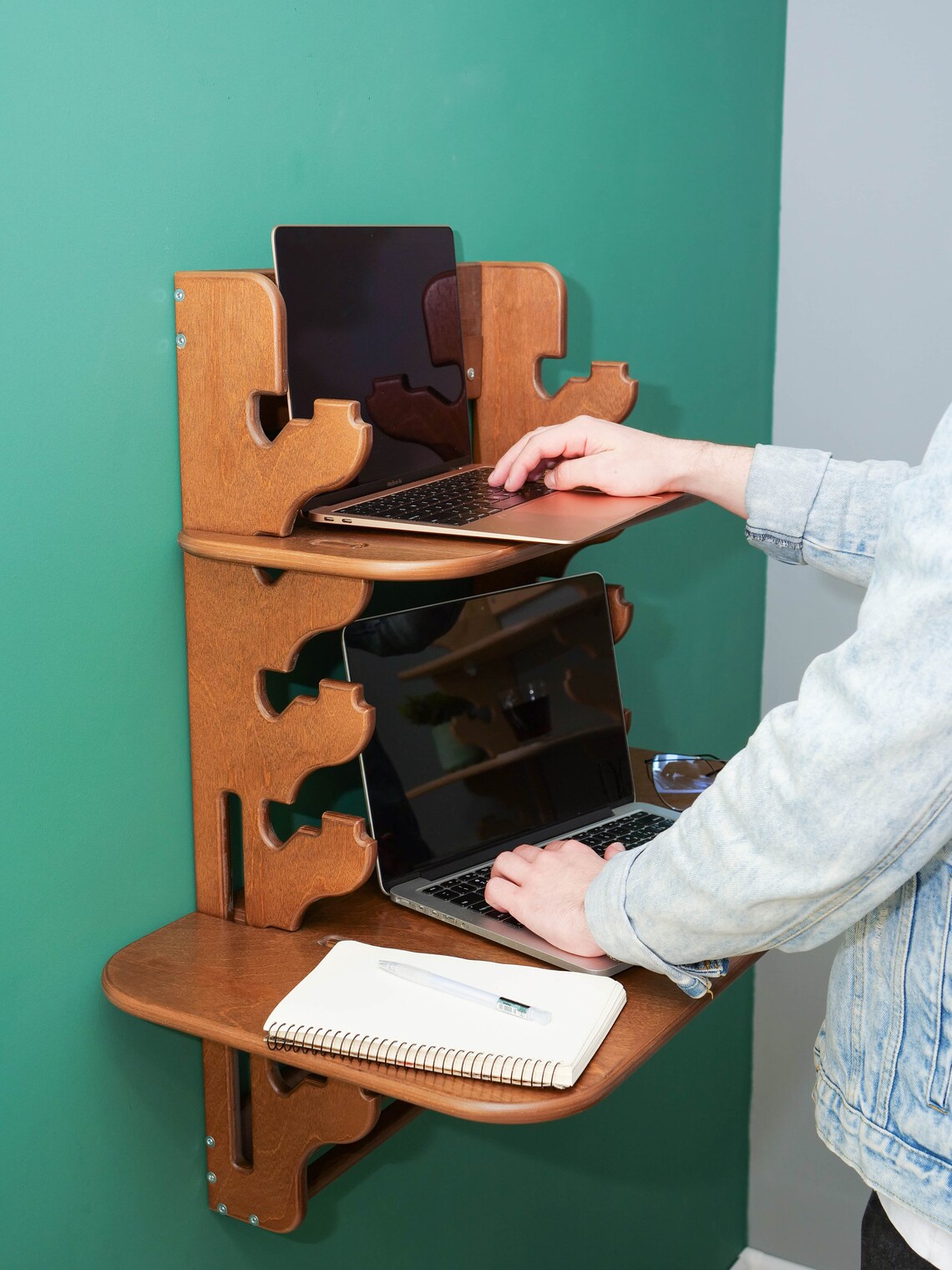 Wall Hanging Desk Table That Saves Space in the Room Wooden Etsy