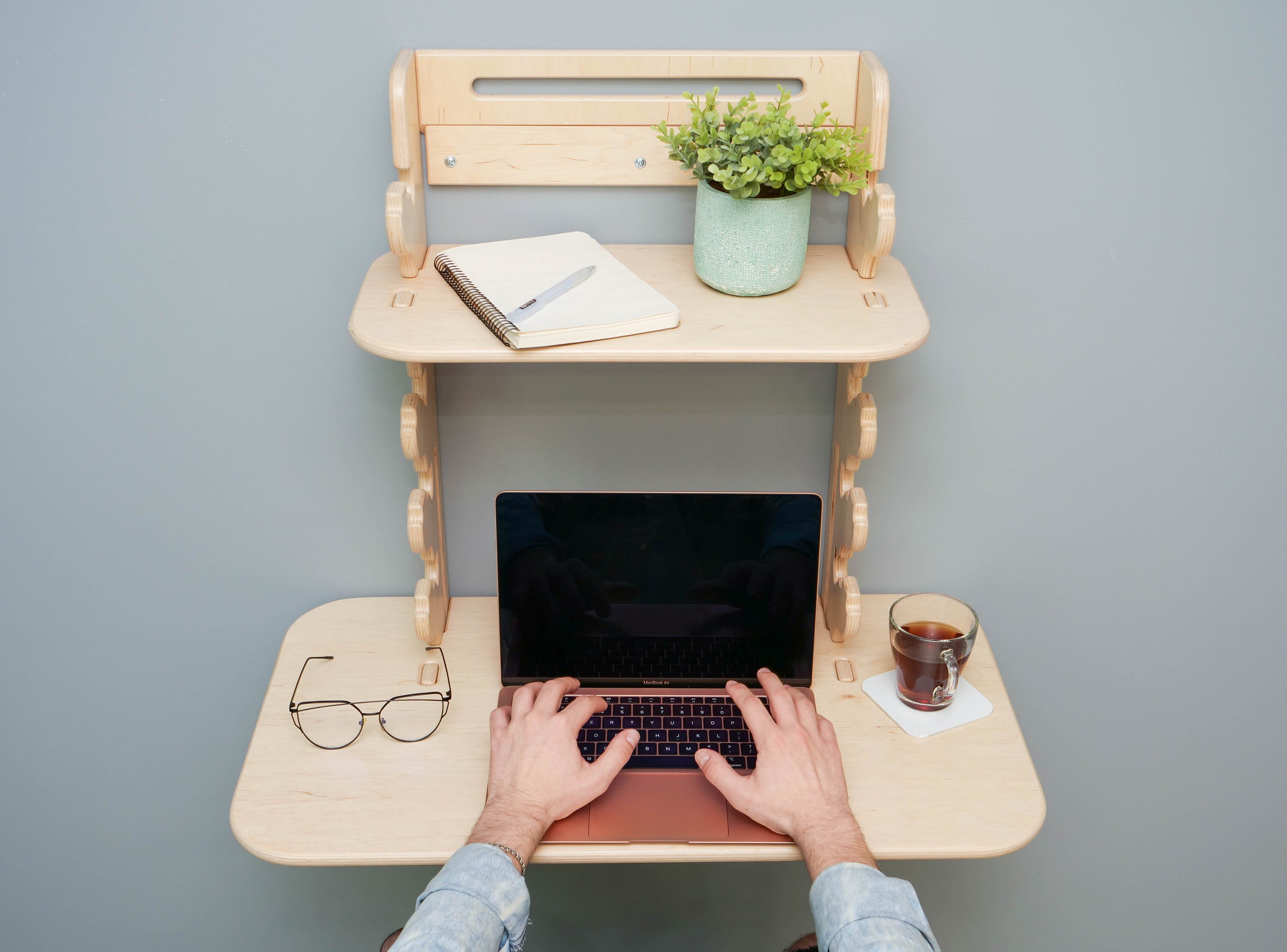 Wall Hanging Desk Table That Saves Space in the Room Wooden Etsy