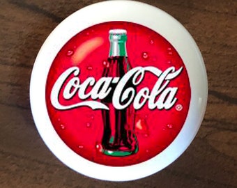 Coca Cola Coke Vintage Ad Prints Cabinet Dresser Drawer Knobs Pulls