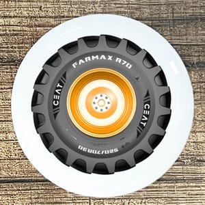 Tractor Tire home decor ceramic knob kitchen cabinet door or drawer pull white