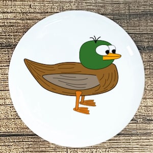 Duck Mallard home decor ceramic knob kitchen cabinet door or drawer pull white