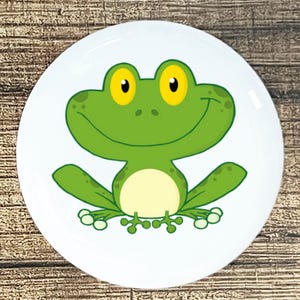 Green frog home decor ceramic knob kitchen cabinet door or drawer pull white