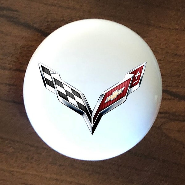 C7 CORVETTE CHEVROLET one car auto home decor ceramic knob kitchen cabinet door or drawer pull white