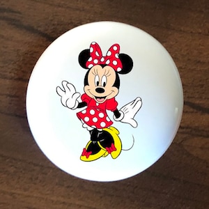 Minnie Mouse home decor ceramic knob kitchen cabinet door or drawer pull white