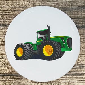 Green Farming Tractor home decor ceramic knob kitchen cabinet door or drawer pull white