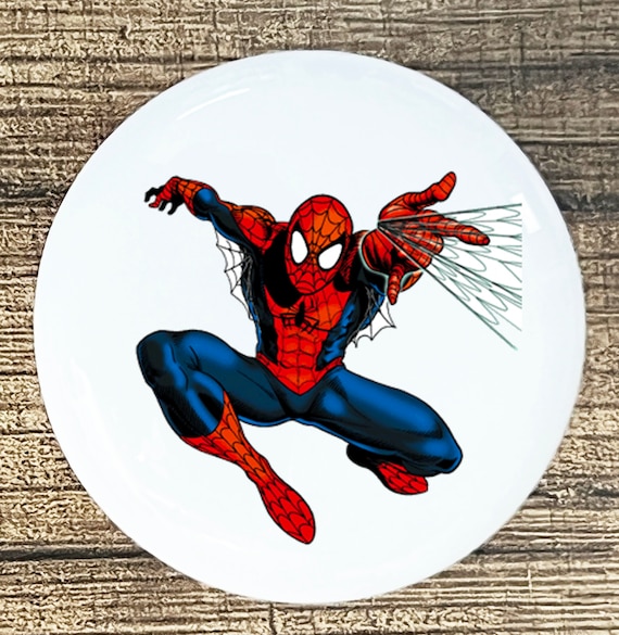 Spiderman web home decor ceramic knob kitchen cabinet door or drawer pull  white