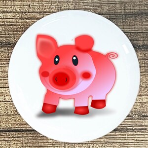 Bright Pink Pig Ceramic Knob for Home Decor, Kitchen Cabinet Drawer Pull