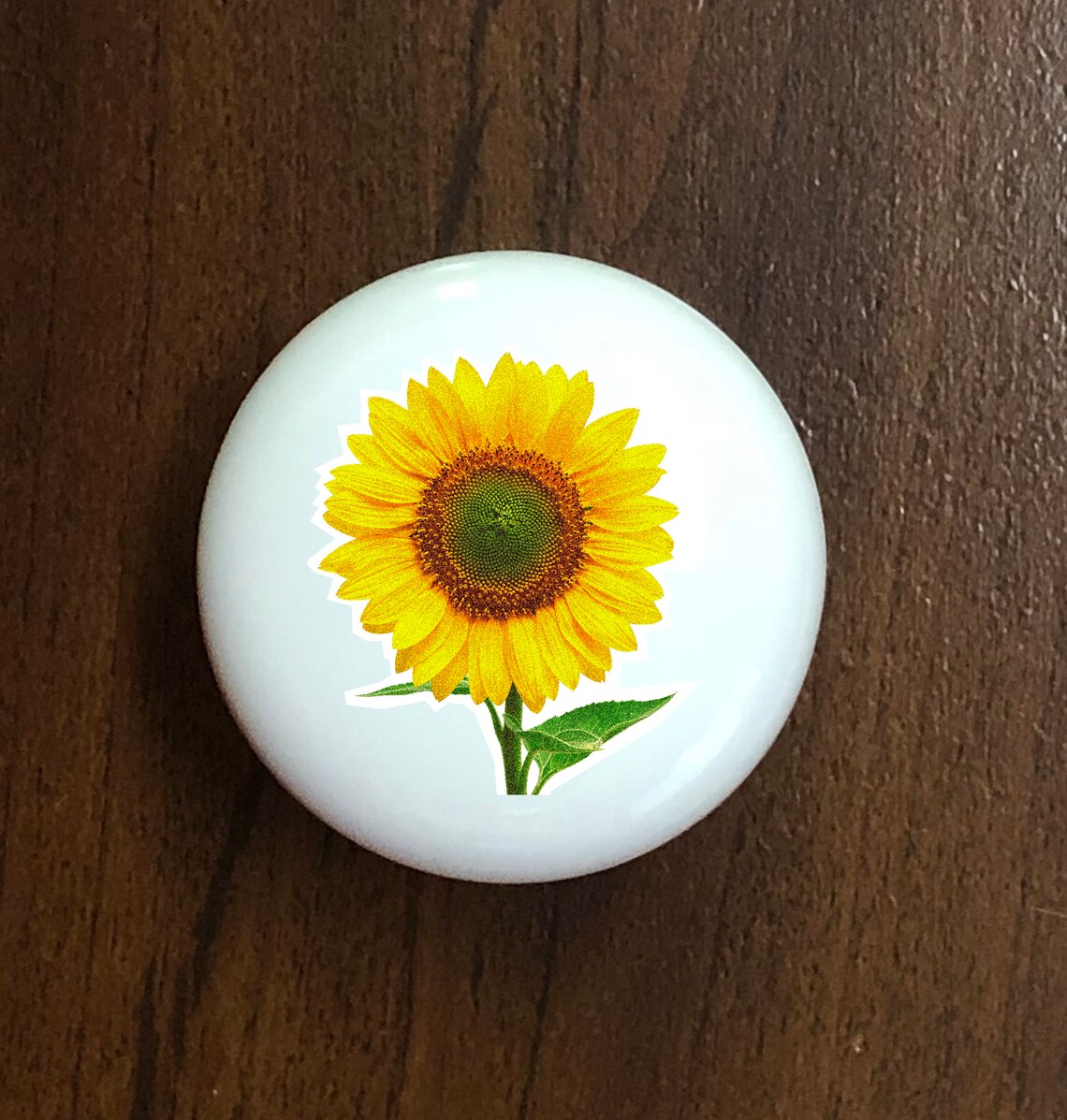 Yellow Sunflower Home Decor Ceramic Knob Kitchen Door Etsy