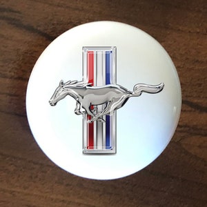 Tri Bar Mustang Ford one car auto home decor ceramic knob kitchen cabinet door or drawer pull white