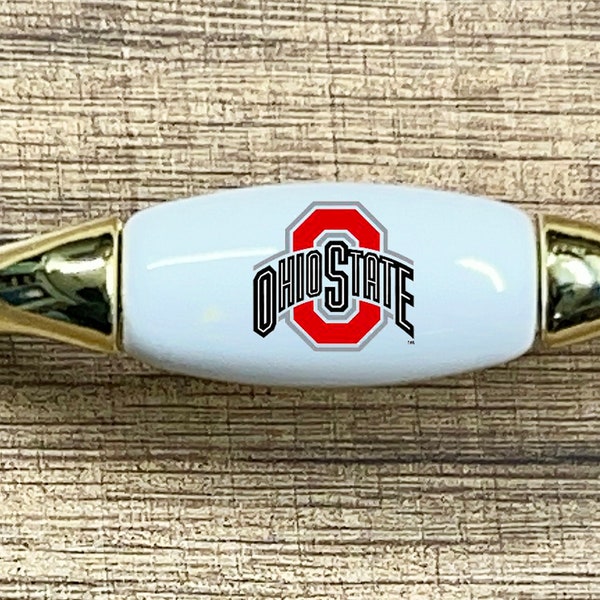 Ohio State home decor handle kitchen cabinet door drawer pull chrome or brass white ceramic insert