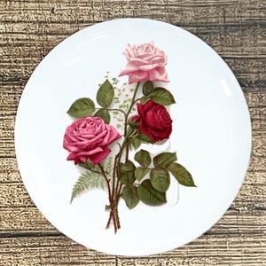 Rose Ceramic Knob: Red & Pink Floral Cabinet Door Pull