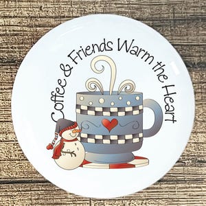 Coffee & Friends Ceramic Knob: Winter Snowman Decor