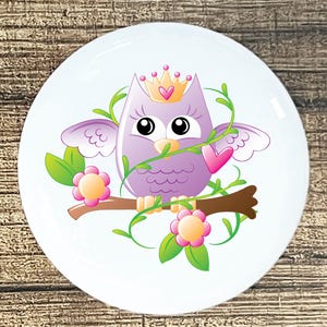 Whimsical Purple Owl Ceramic Knob - Home Decor