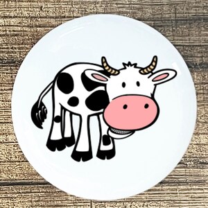 Milk Cow home decor ceramic knob kitchen cabinet door or drawer pull white
