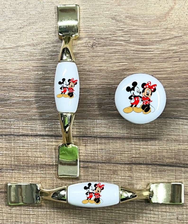 Mickey Minnie Mouse Home Decor Ceramic Knob Kitchen Door or