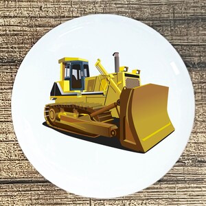 Bulldozer Tractor Ceramic Knobs: Kids Room Decor, Set of 4