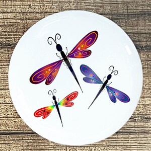 Dragonflies home decor ceramic knob kitchen cabinet door or drawer pull white